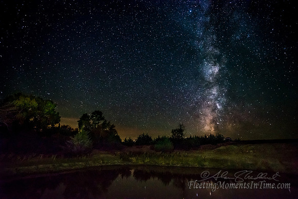 Dark Skies over a Farm Pond in Rural Nebraska