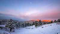 Alpenglow Under the Moon, with a Fresh Layer of Snow - Rocky Mountain National Park