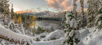 Bear Lake Sunrise Pano Longs Peak