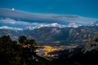 Blood Moon Setting over Estes Park & Rocky Mountain National Park