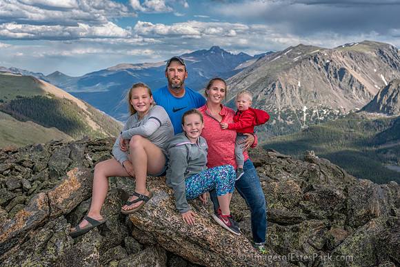 The Dooley Family at 11,975' Elevation in Rocky Mountain National Park