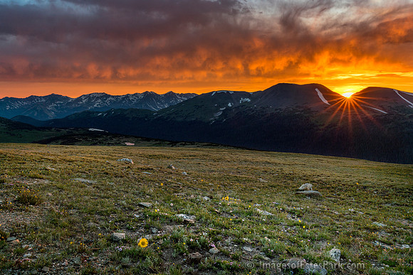 Summer Sunset over the Never Summer Range in Rocky Mountain National Park