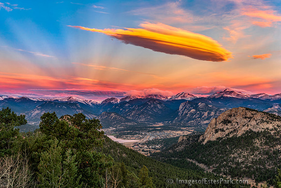 October Sunrise over Estes Park - Version 1 with an amazing cloud formation.