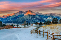 February Sunrise from Dry Gulch Road, Estes Park
